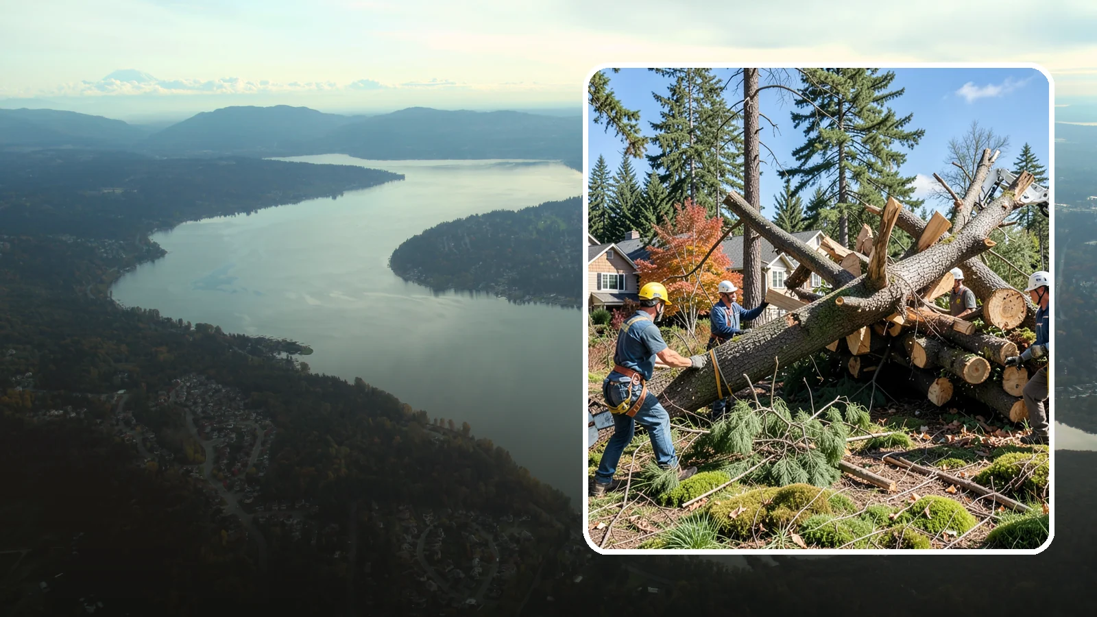 Hazardous tree removal in Sammamish, King County, WA - The controlled removal of trees that pose a safety risk due to structural defects, decay, or dangerous lean.