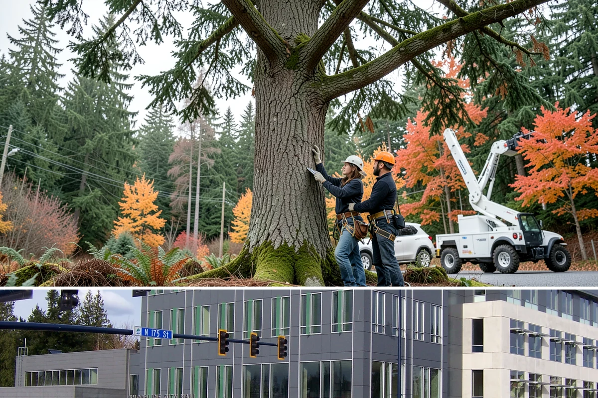 Hazardous tree removal in Shoreline, King County, WA - Work can be performed year-round but may require specialized rigging gear during wet seasons