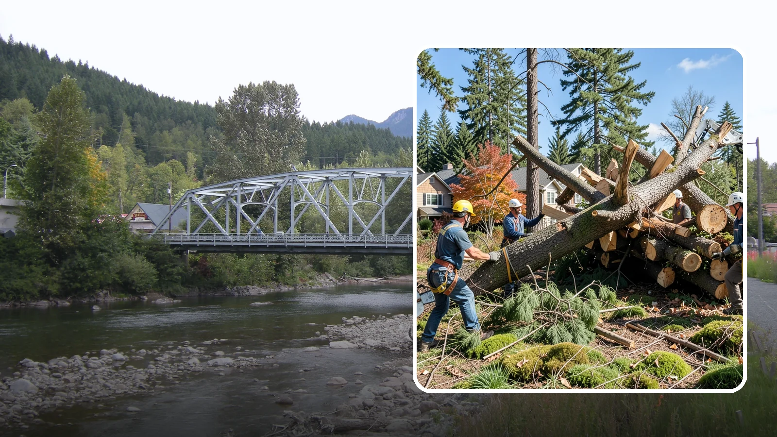 Hazardous tree removal in Skykomish, King County, WA - The controlled removal of trees that pose a safety risk due to structural defects, decay, or dangerous lean.