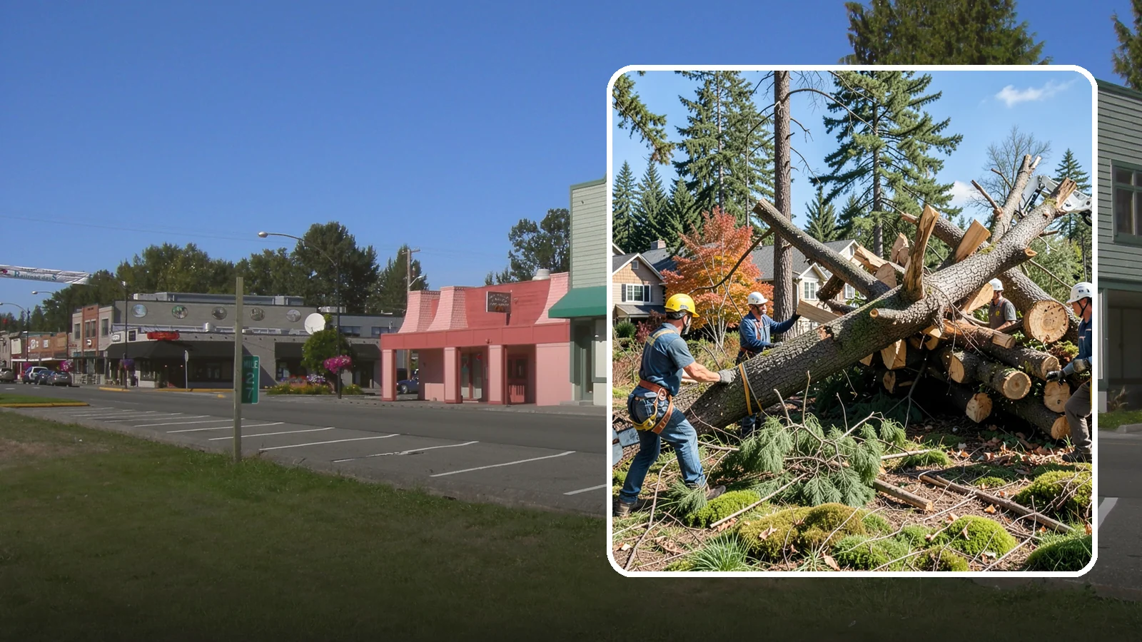 Hazardous tree removal in Snoqualmie, King County, WA - The controlled removal of trees that pose a safety risk due to structural defects, decay, or dangerous lean.