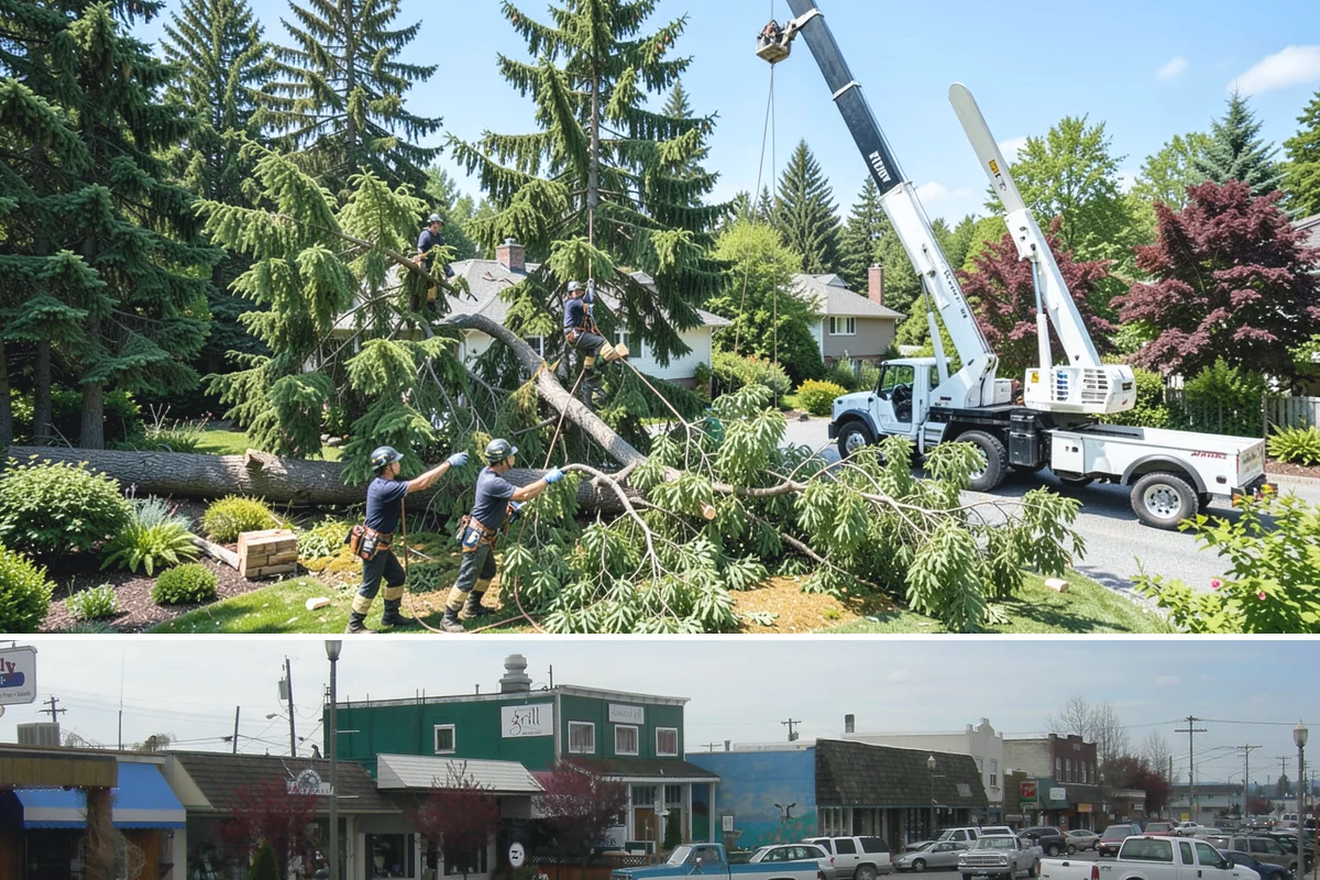Hazardous tree removal in Stanwood, Snohomish County, WA - Work can be performed year-round but may require specialized rigging gear during wet seasons