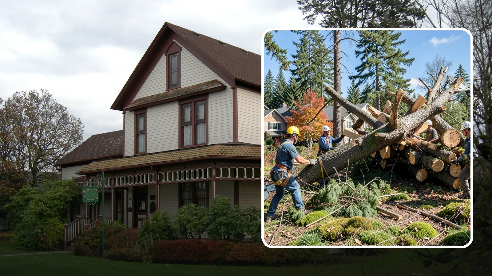 Hazardous tree removal in Sumner, Pierce County, WA - The controlled removal of trees that pose a safety risk due to structural defects, decay, or dangerous lean.