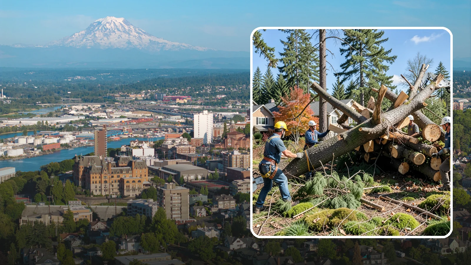 Hazardous tree removal in Tacoma, Pierce County, WA - The controlled removal of trees that pose a safety risk due to structural defects, decay, or dangerous lean.