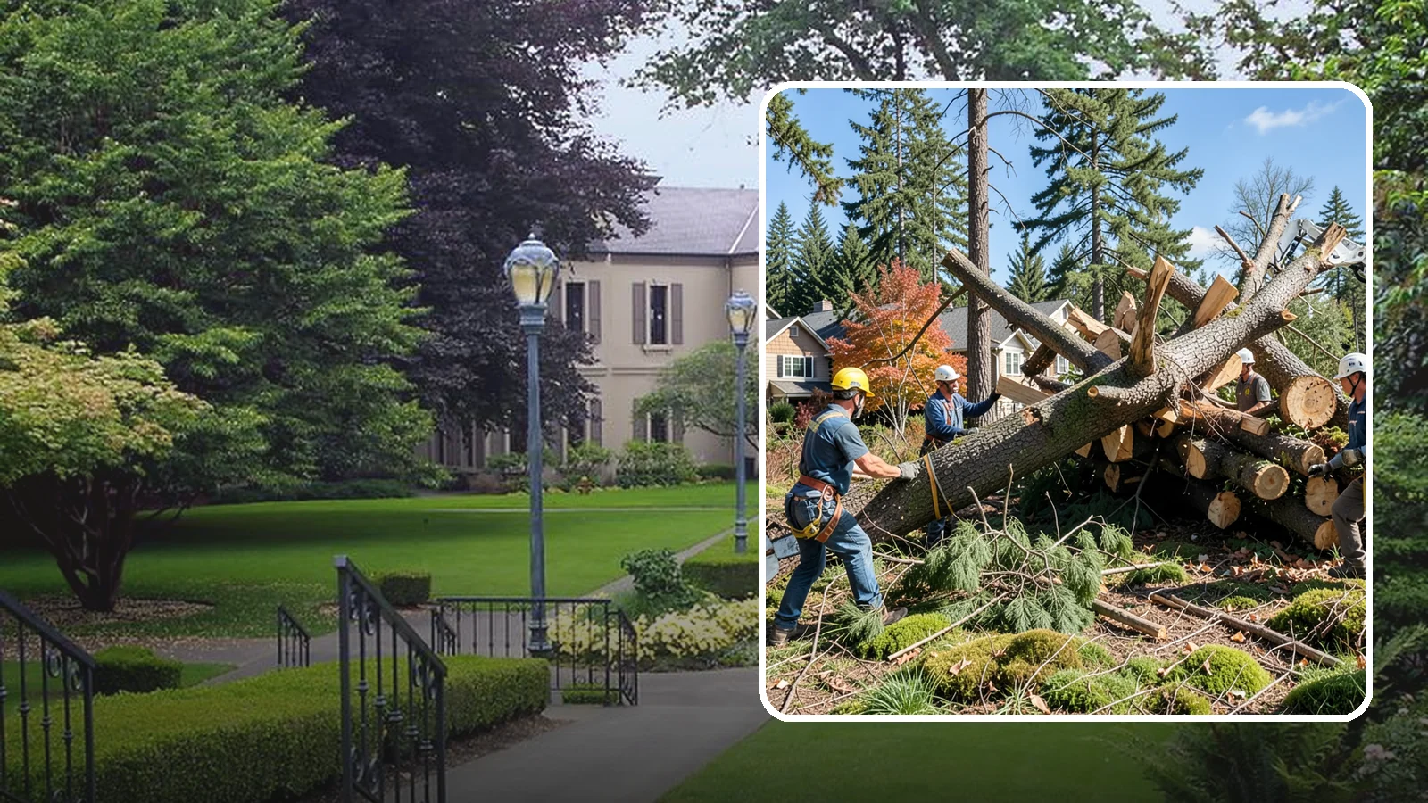 Hazardous tree removal in Woodinville, King County, WA - The controlled removal of trees that pose a safety risk due to structural defects, decay, or dangerous lean.