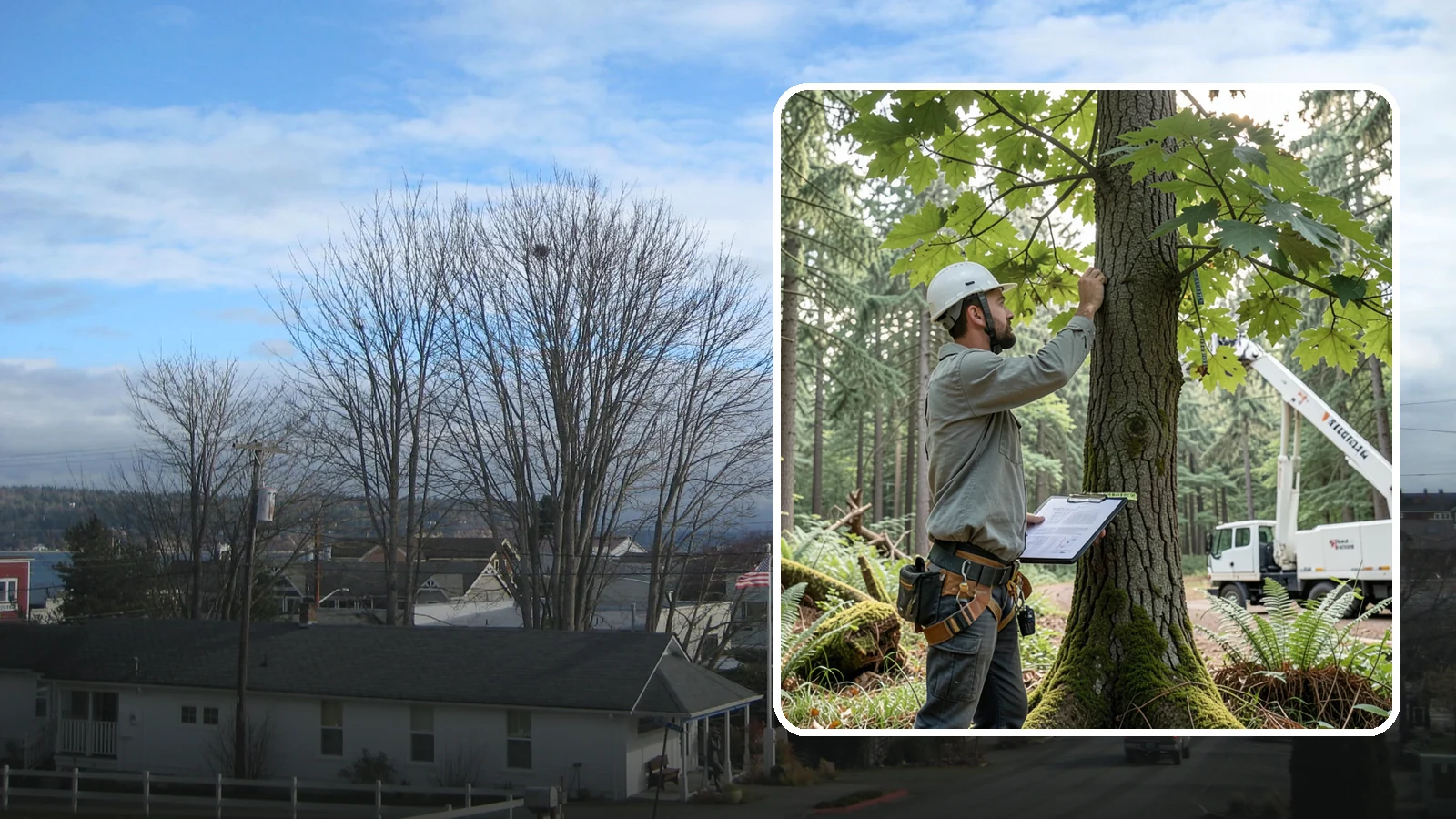 Insurance claim documentation in Langley, Island County, WA - The documentation of tree damage for insurance claims.
