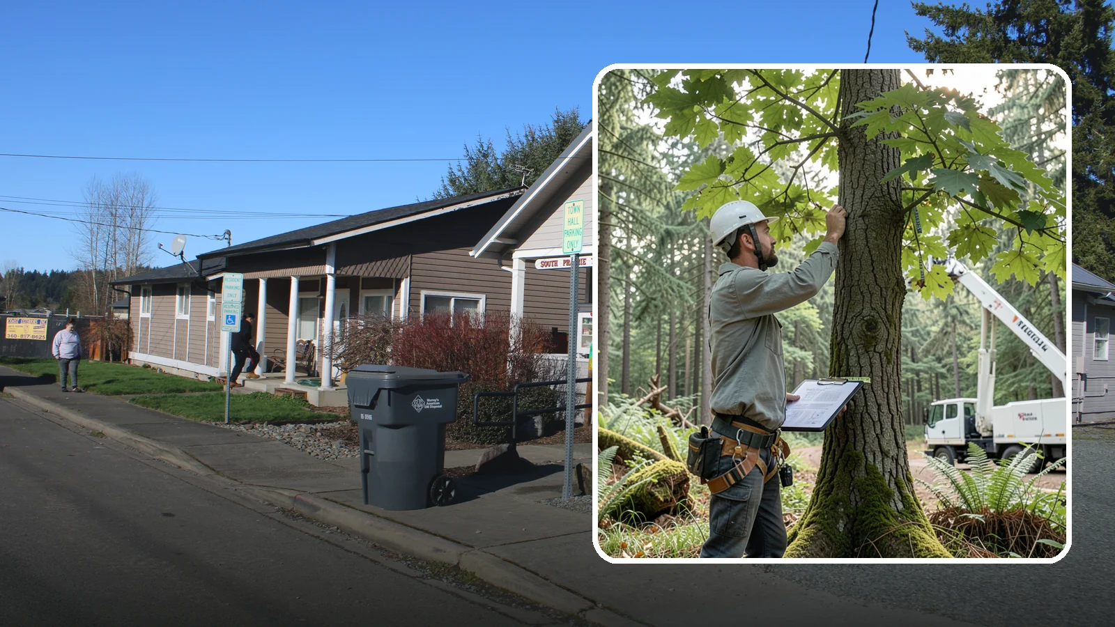 Insurance claim documentation in South Prairie, Pierce County, WA - The documentation of tree damage for insurance claims.