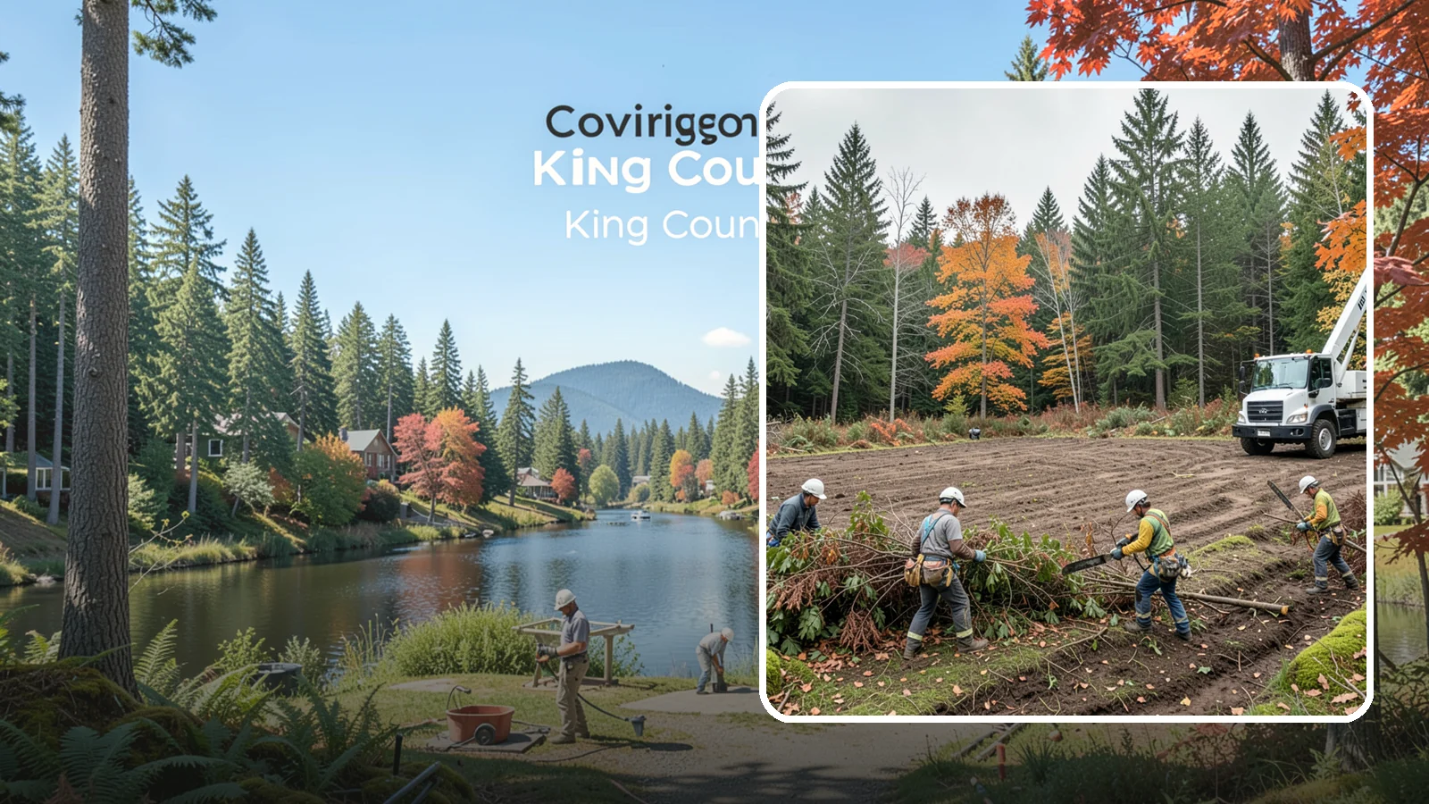Invasive vegetation removal in Covington, King County, WA - The removal of invasive plant species.
