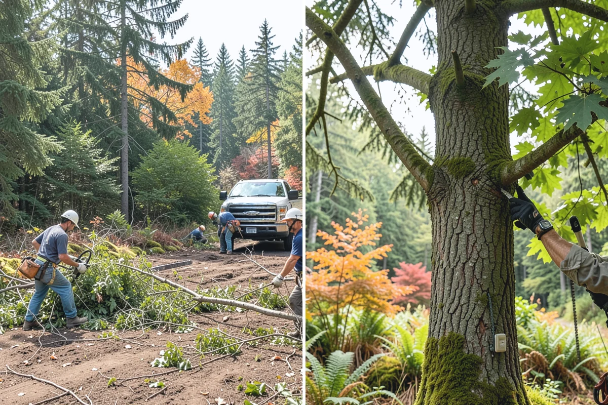 Invasive vegetation removal in Darrington, Snohomish County, WA - Assess the site and mark features to protect