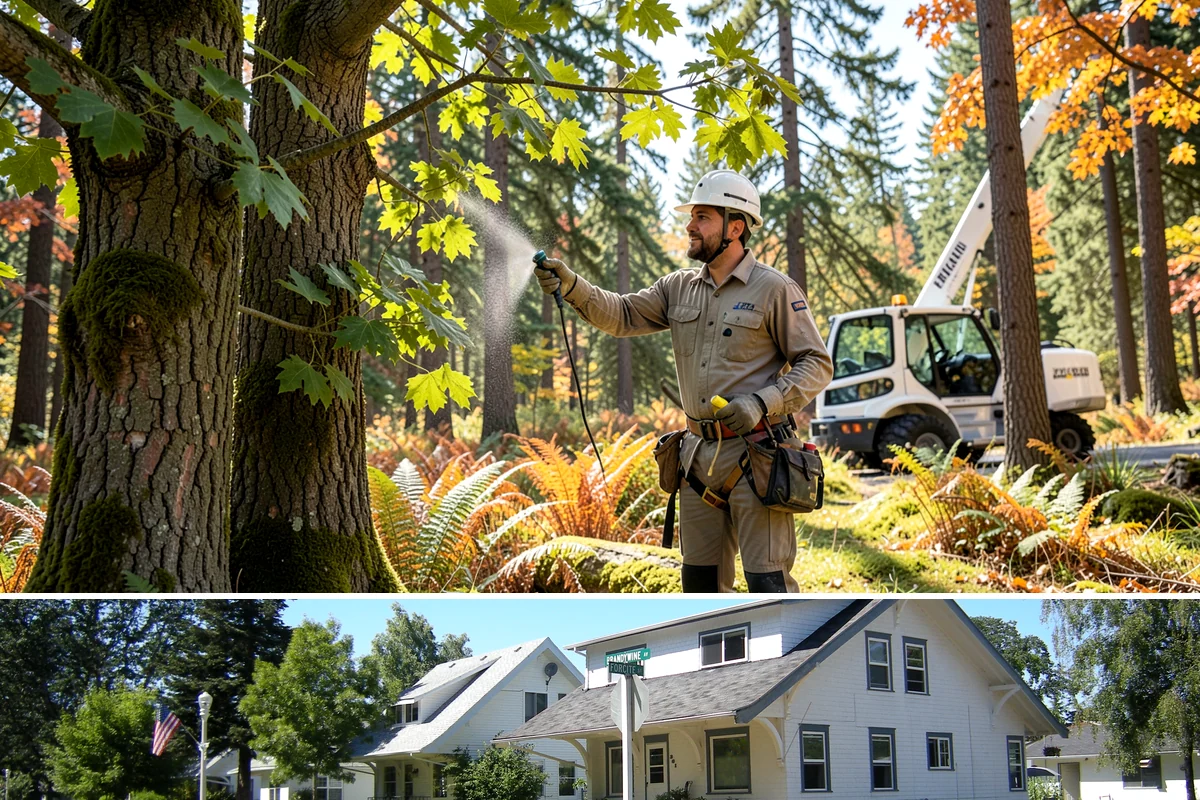 Invasive vegetation removal in DuPont, Pierce County, WA - Work can generally proceed year-round in Puget Sound weather but may be delayed during heavy rain on wet or steep sites.
