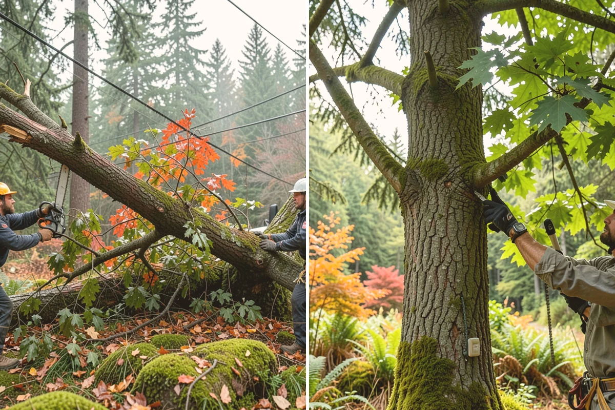 Invasive vegetation removal in Eatonville, Pierce County, WA - Assess the site and mark features to protect