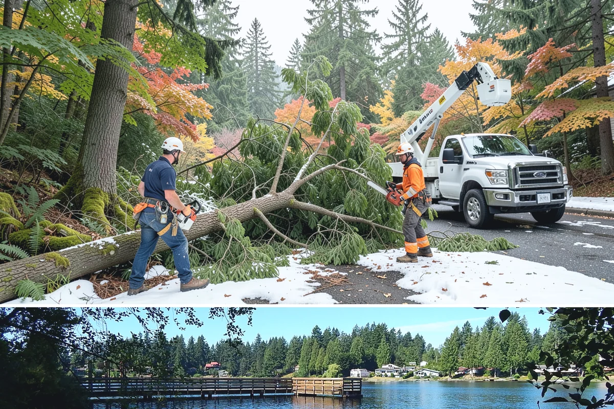 Invasive vegetation removal in Federal Way, King County, WA - Work can generally proceed year-round in Puget Sound weather but may be delayed during heavy rain on wet or steep sites.