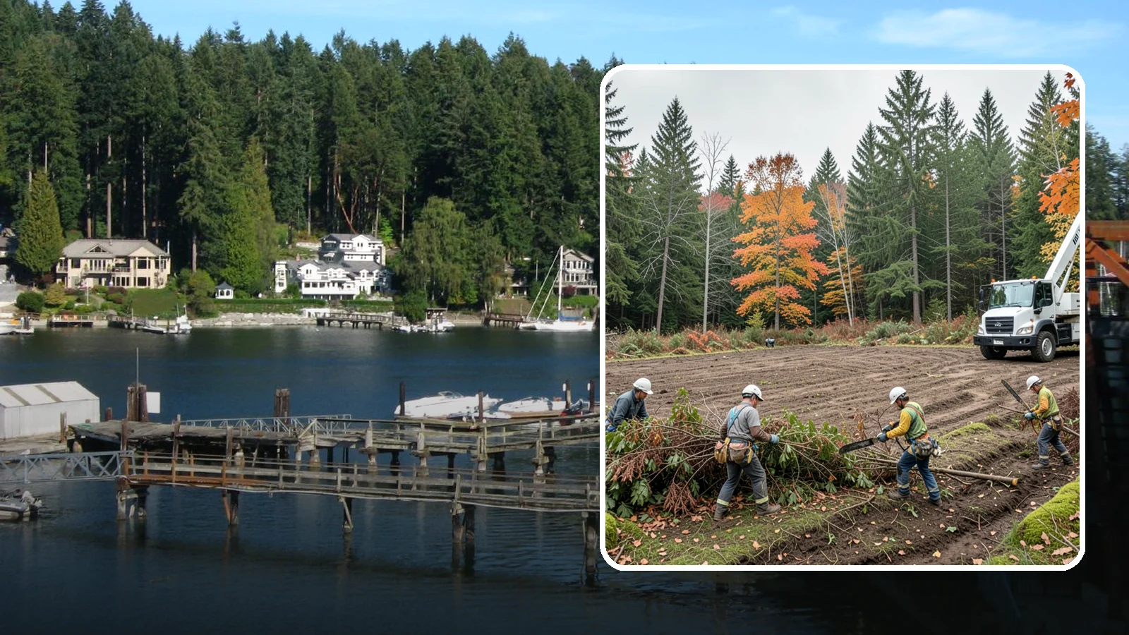 Invasive vegetation removal in Gig Harbor, Pierce County, WA - The removal of invasive plant species.