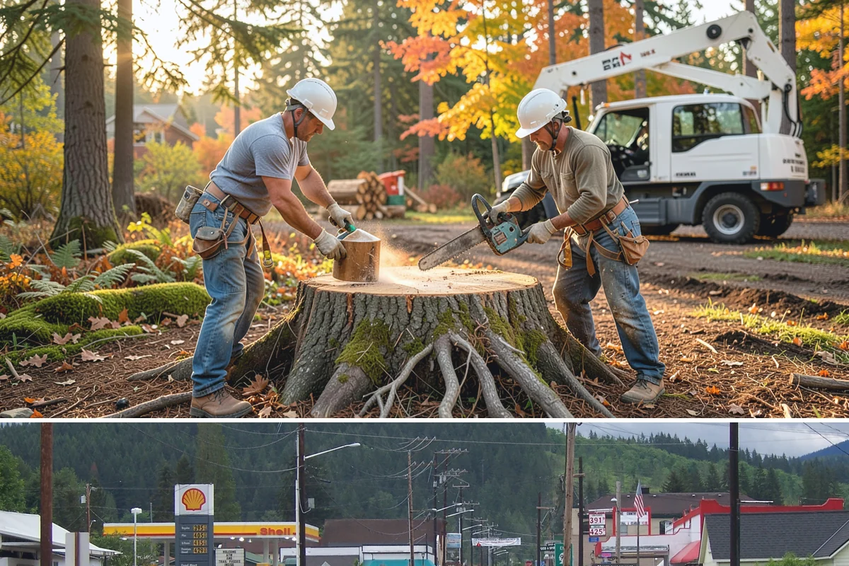 Invasive vegetation removal in Granite Falls, Snohomish County, WA - Work can generally proceed year-round in Puget Sound weather but may be delayed during heavy rain on wet or steep sites.