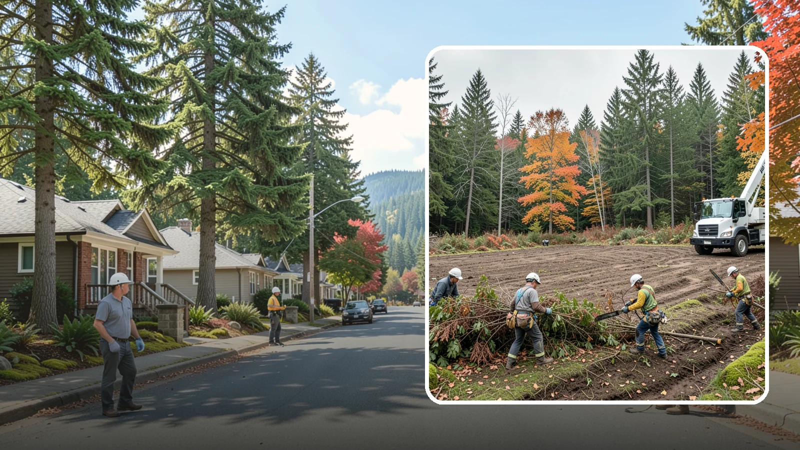 Invasive vegetation removal in Hunts Point, King County, WA - The removal of invasive plant species.
