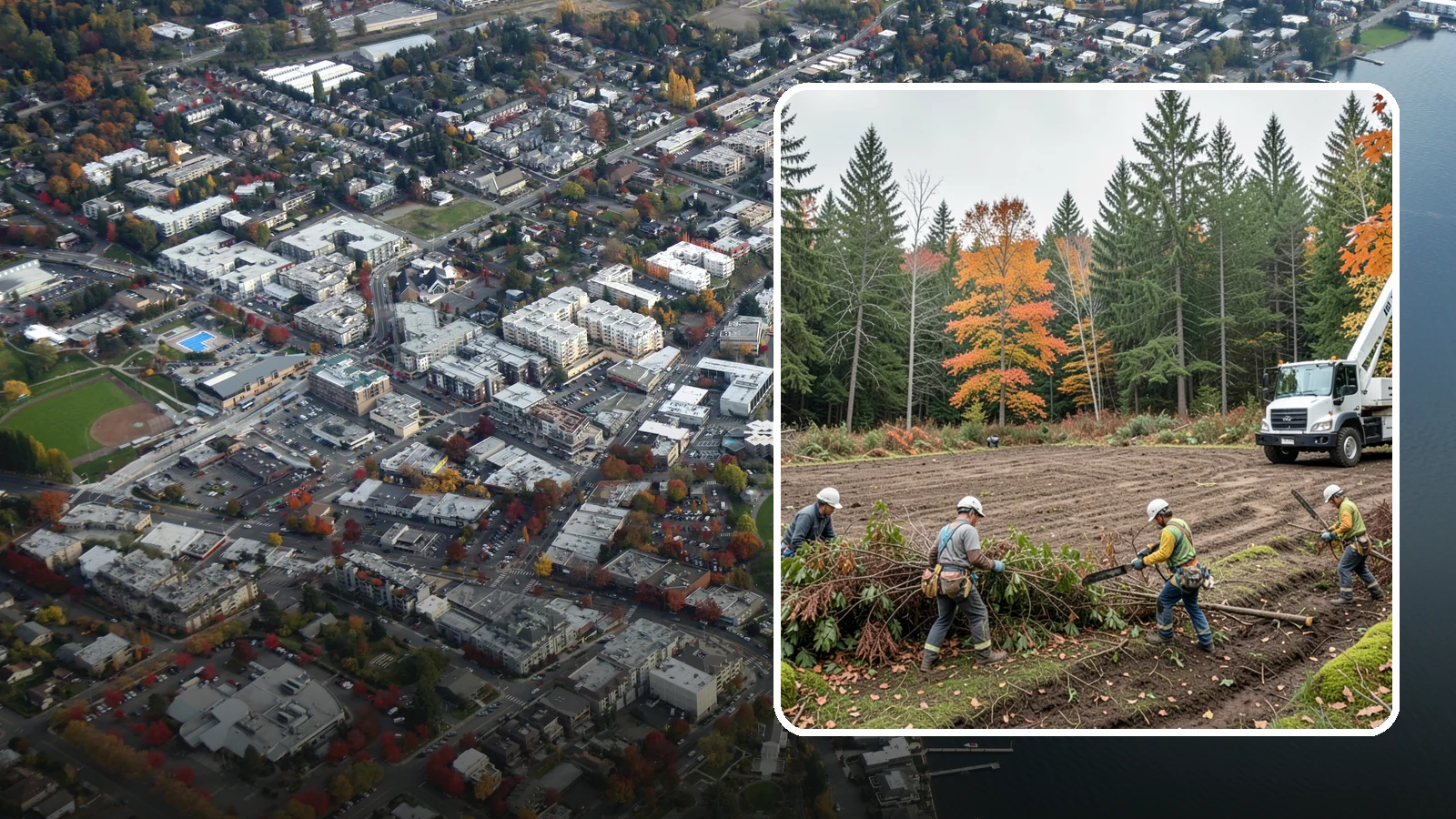 Invasive vegetation removal in Kirkland, King County, WA - The removal of invasive plant species.