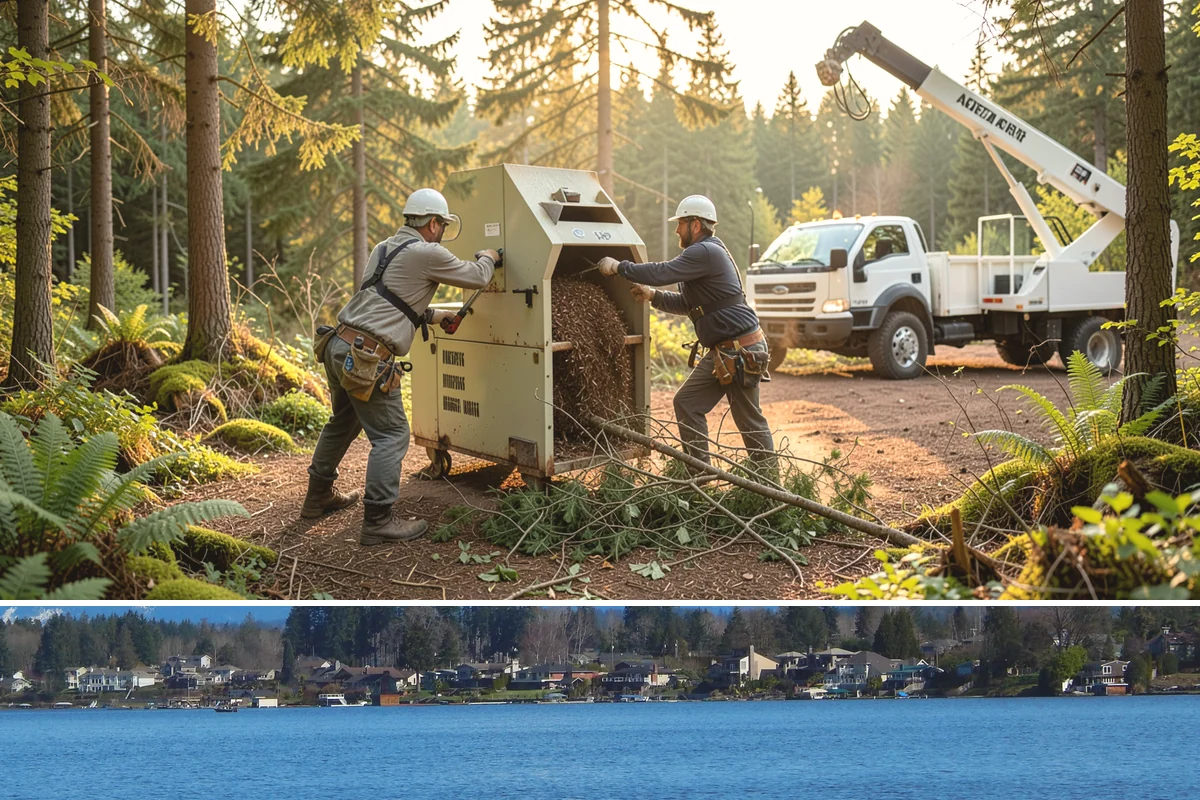 Invasive vegetation removal in Lake Stevens, Snohomish County, WA - Work can generally proceed year-round in Puget Sound weather but may be delayed during heavy rain on wet or steep sites.