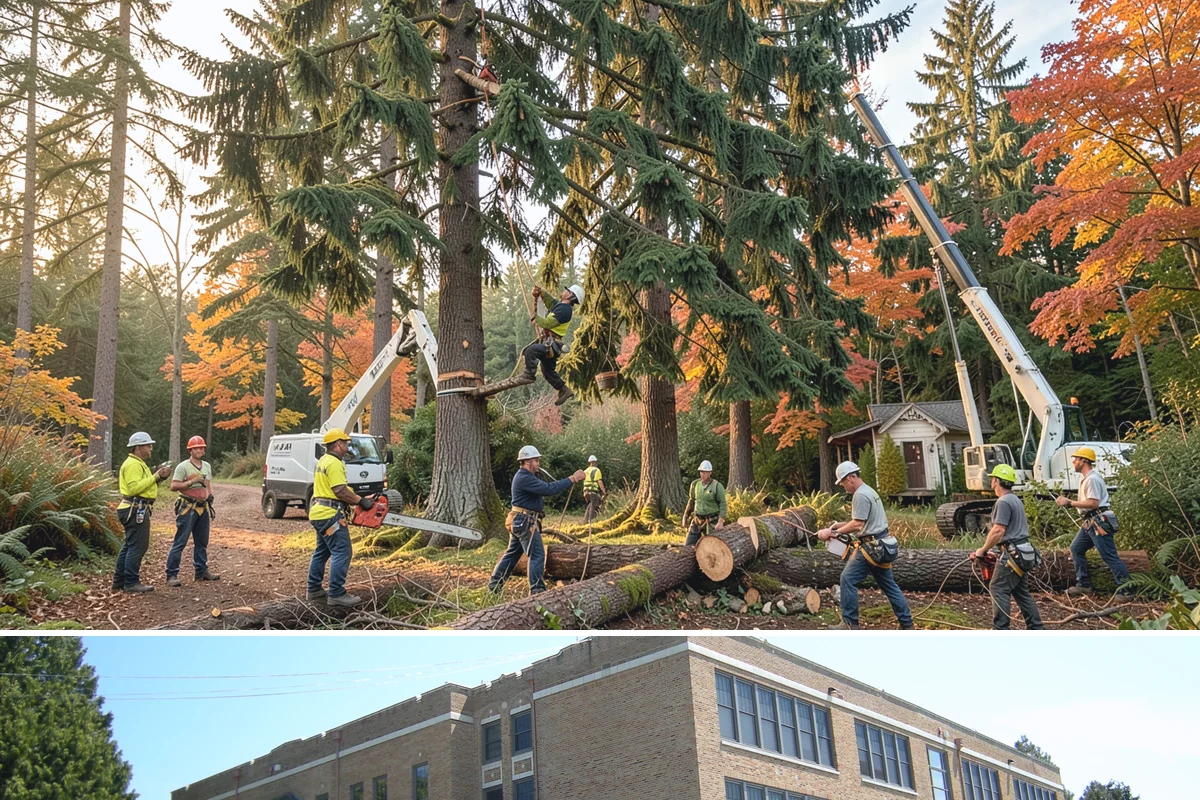 Invasive vegetation removal in Maple Valley, King County, WA - Work can generally proceed year-round in Puget Sound weather but may be delayed during heavy rain on wet or steep sites.