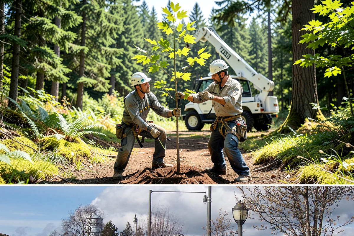 Invasive vegetation removal in Marysville, Snohomish County, WA - Work can generally proceed year-round in Puget Sound weather but may be delayed during heavy rain on wet or steep sites.