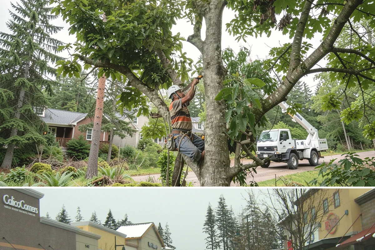 Invasive vegetation removal in Mill Creek, Snohomish County, WA - Work can generally proceed year-round in Puget Sound weather but may be delayed during heavy rain on wet or steep sites.