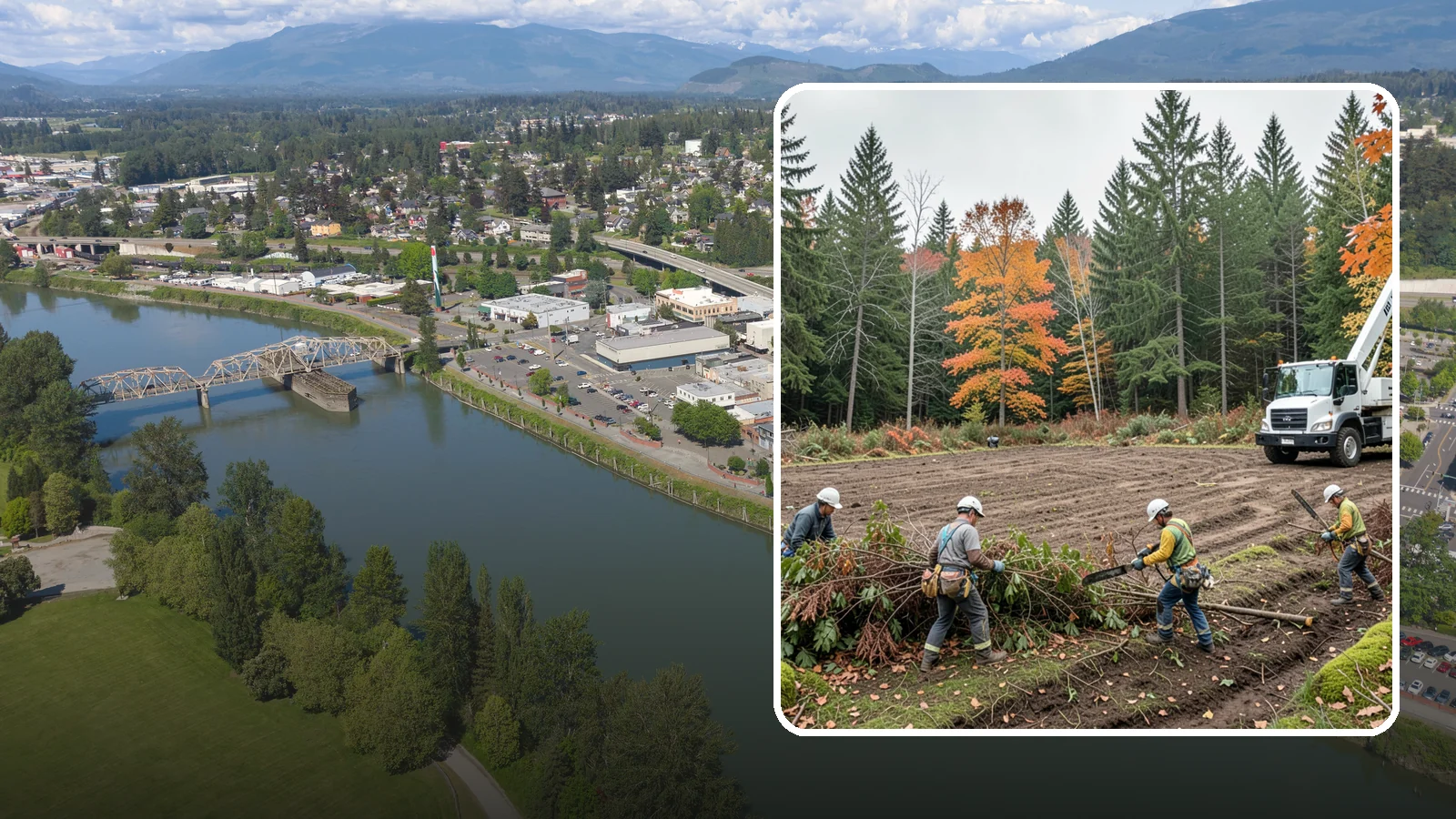 Invasive vegetation removal in Mount Vernon, Skagit County, WA - The removal of invasive plant species.