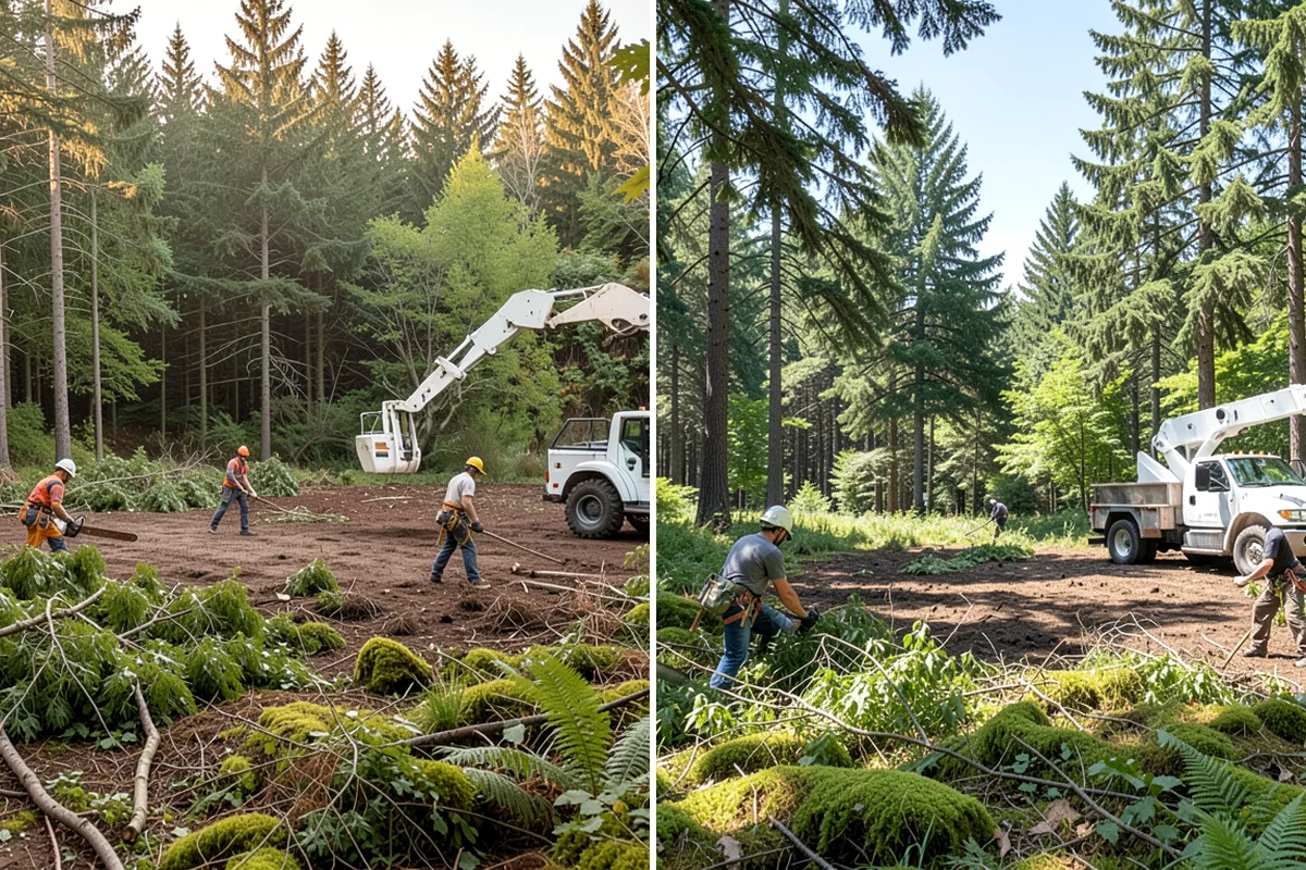 Invasive vegetation removal in Pacific, King County, WA - Assess the site and mark features to protect