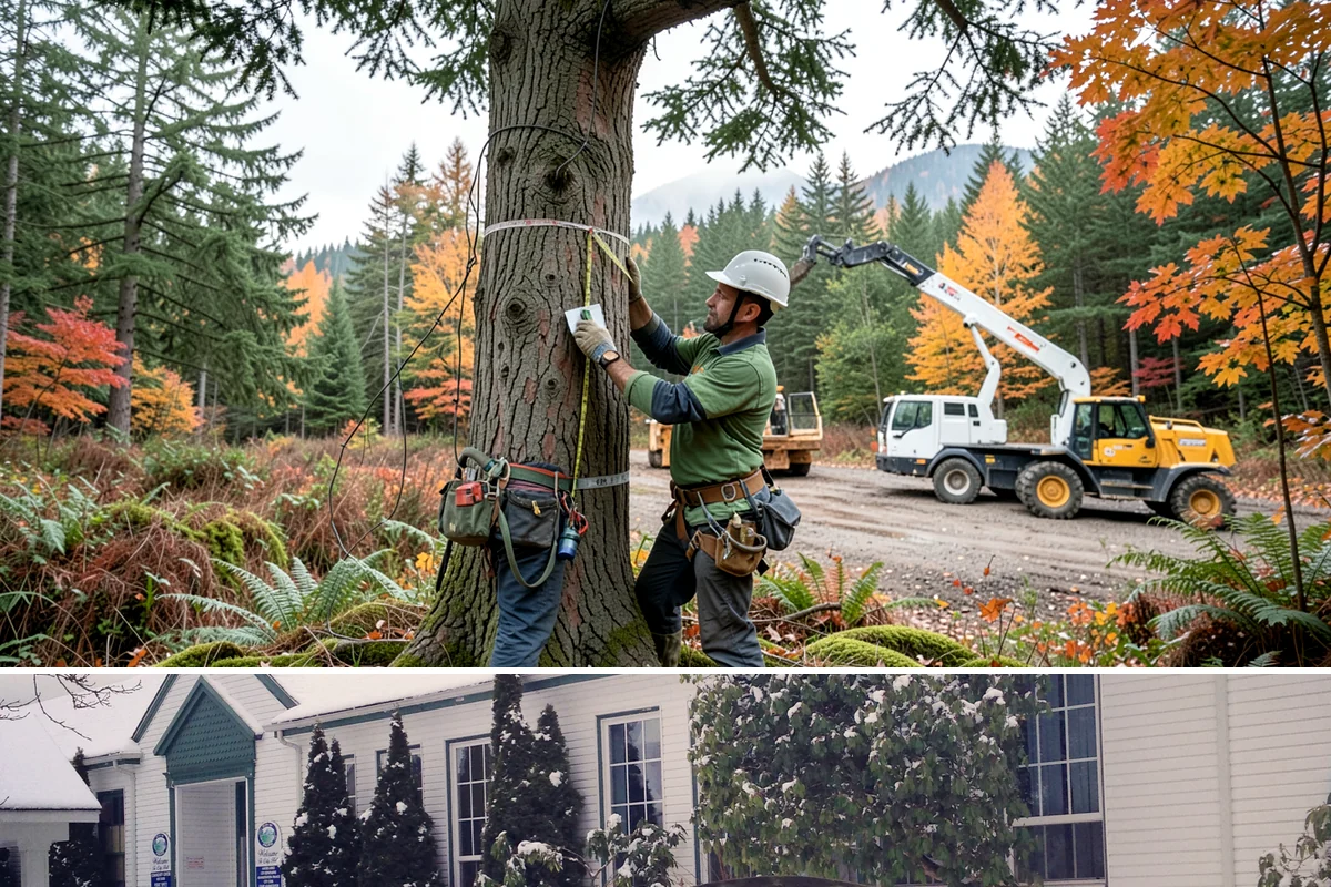 Invasive vegetation removal in Pacific, King County, WA - Work can generally proceed year-round in Puget Sound weather but may be delayed during heavy rain on wet or steep sites.