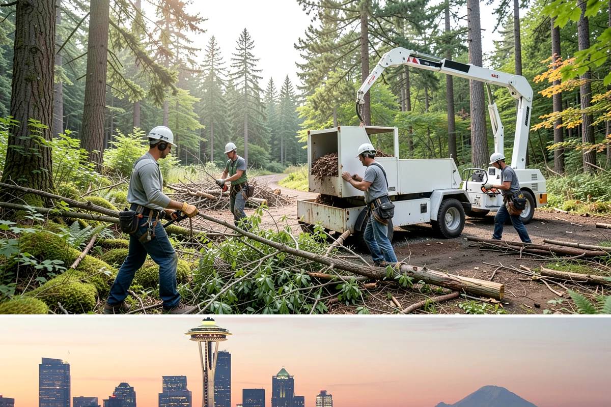 Invasive vegetation removal in Seattle, King County, WA - Work can generally proceed year-round in Puget Sound weather but may be delayed during heavy rain on wet or steep sites.