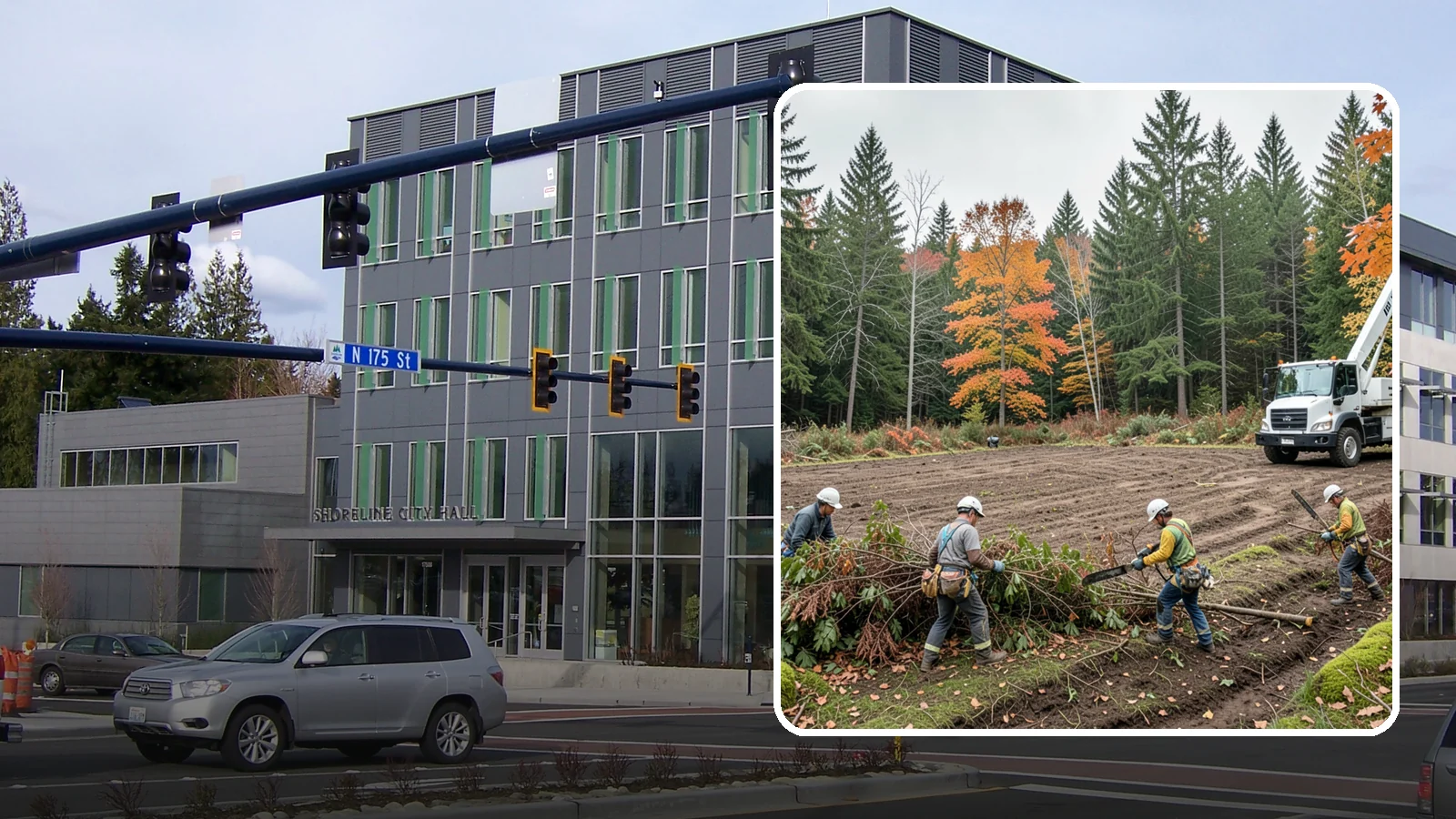 Invasive vegetation removal in Shoreline, King County, WA - The removal of invasive plant species.
