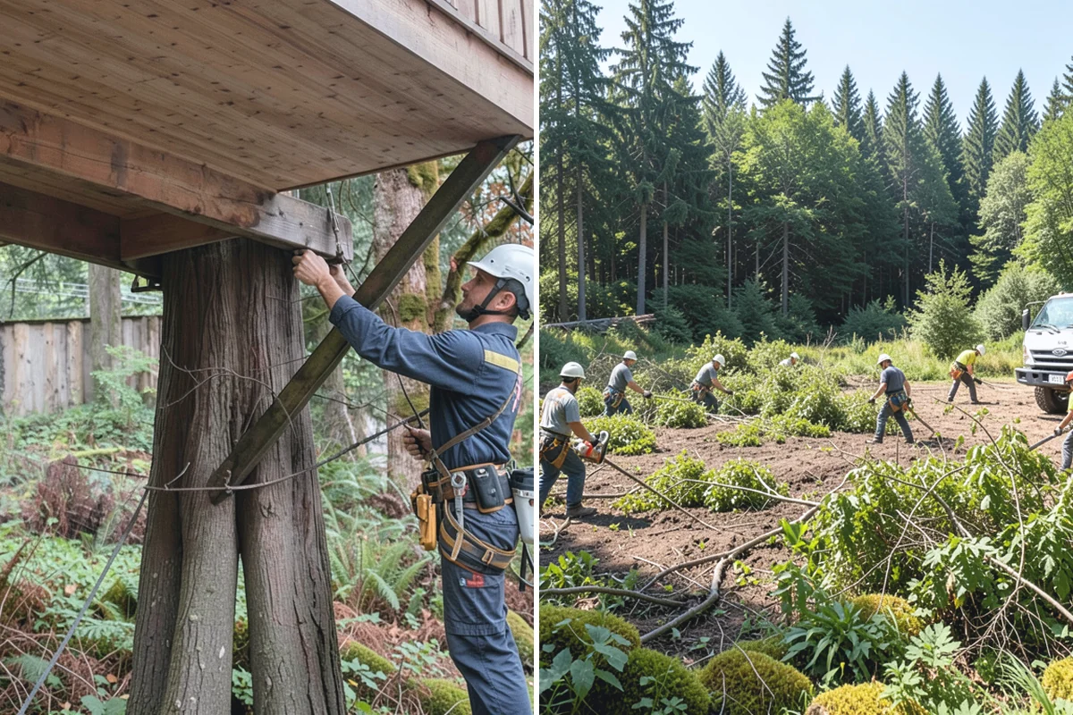 Invasive vegetation removal in Sumner, Pierce County, WA - Assess the site and mark features to protect