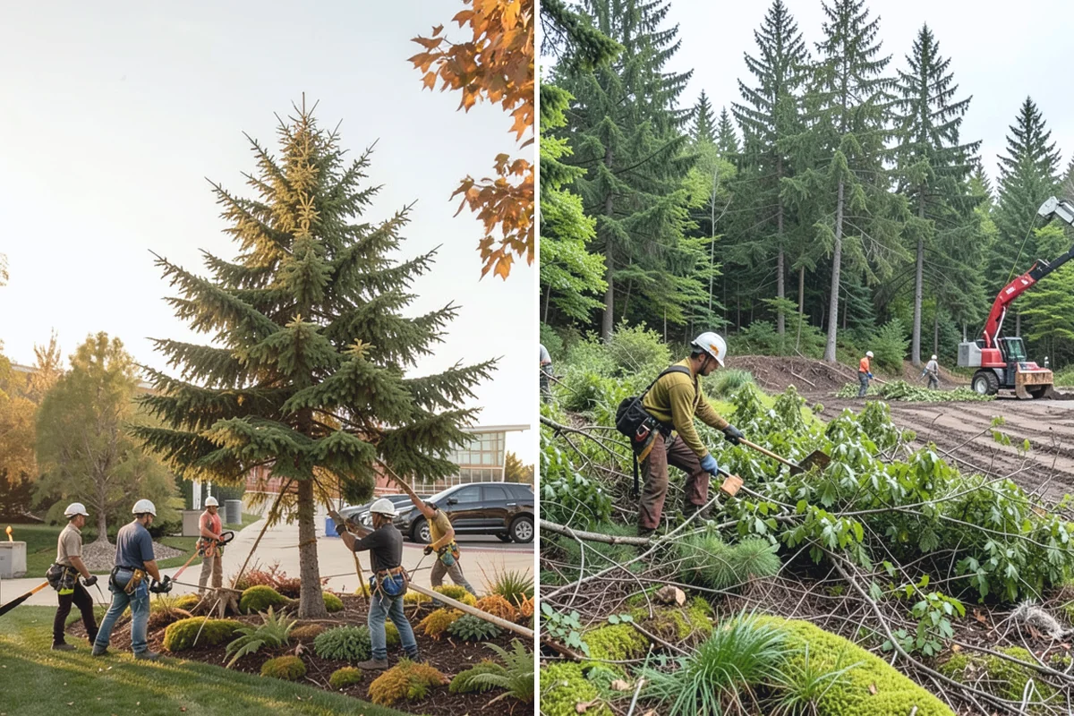 Invasive vegetation removal in Wilkeson, Pierce County, WA - Assess the site and mark features to protect