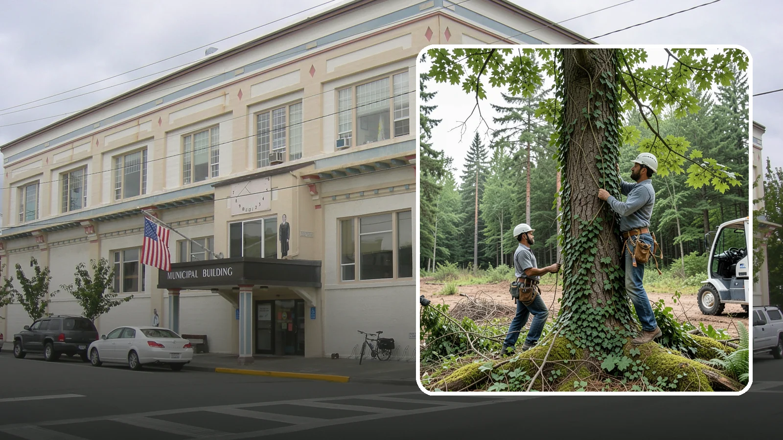 Ivy removal from trees in Anacortes, Skagit County, WA - The removal of ivy and climbing vines from trees.