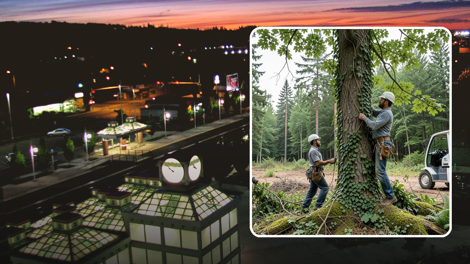 Ivy removal from trees in Auburn, King County, WA - The removal of ivy and climbing vines from trees.