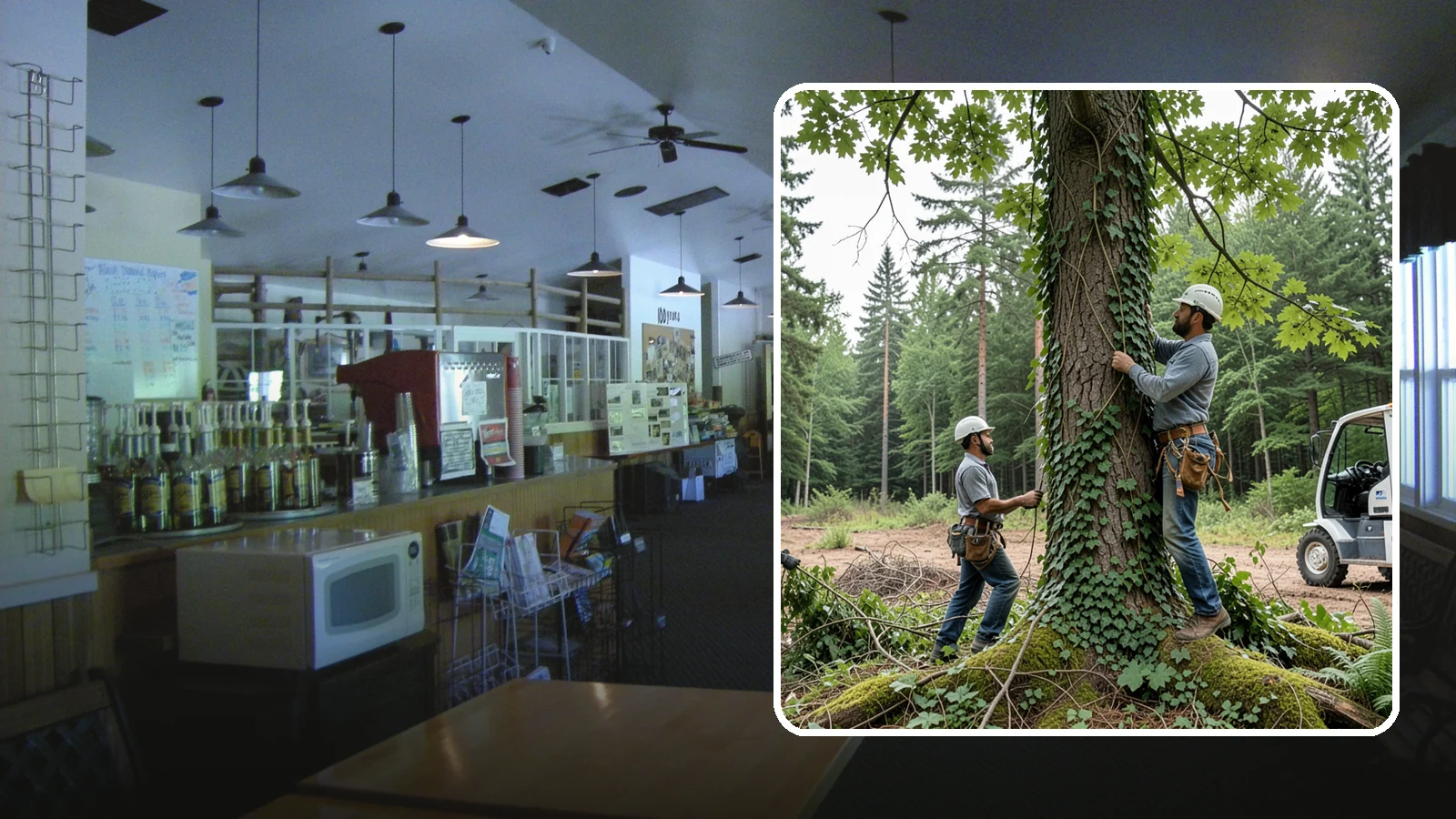 Ivy removal from trees in Black Diamond, King County, WA - The removal of ivy and climbing vines from trees.