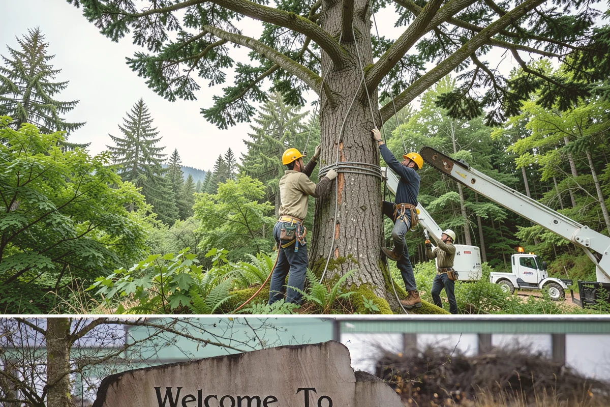 Ivy removal from trees in Buckley, Pierce County, WA - This work can be performed year-round in the Puget Sound climate but may require extra caution during wet seasons to prevent soil...