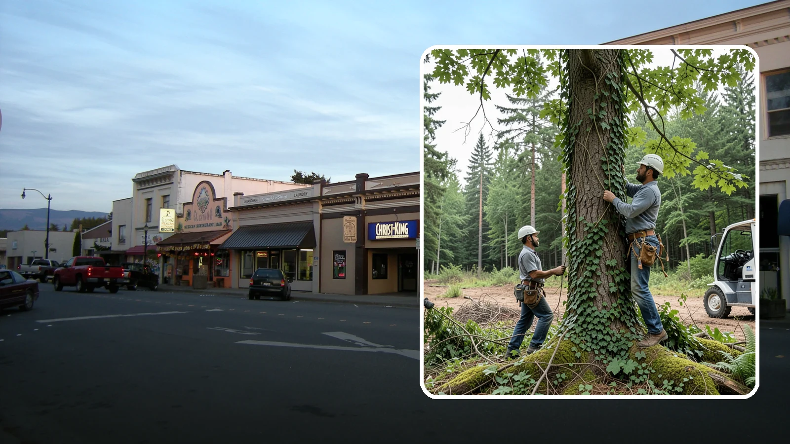 Ivy removal from trees in Burlington, Skagit County, WA - The removal of ivy and climbing vines from trees.