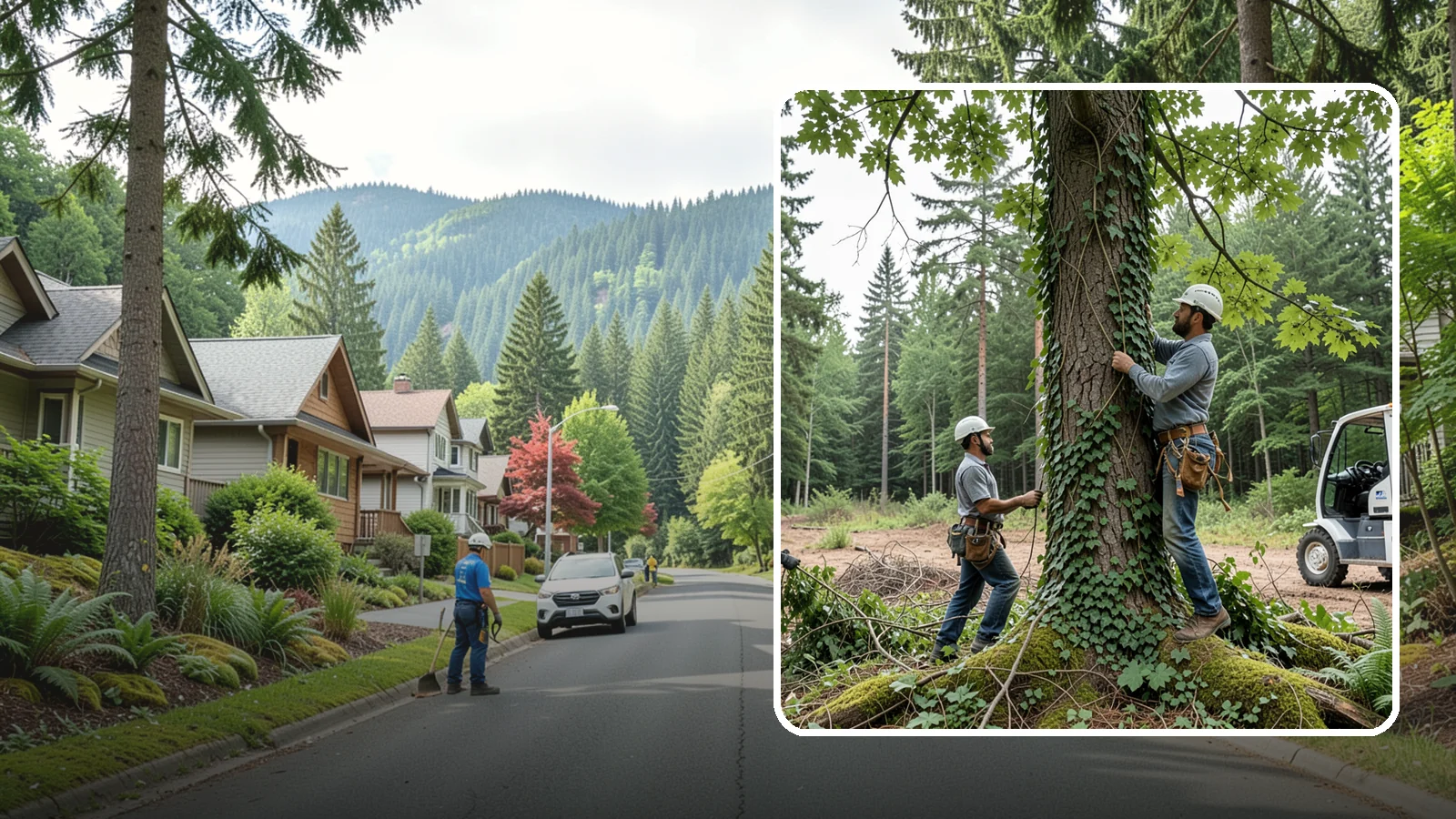Ivy removal from trees in Darrington, Snohomish County, WA - The removal of ivy and climbing vines from trees.