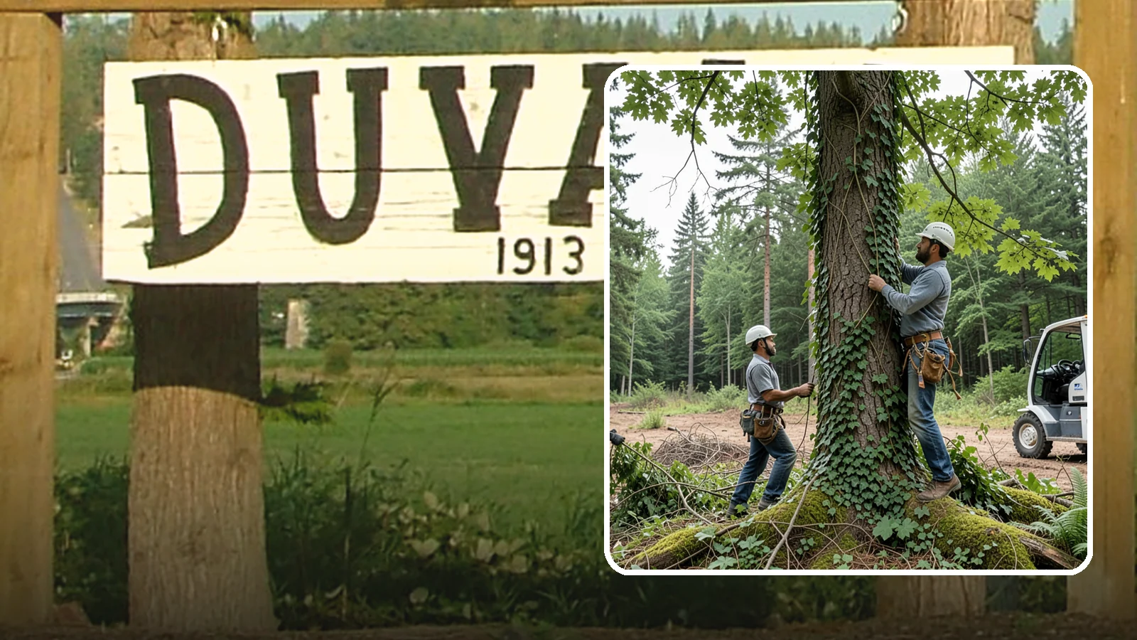 Ivy removal from trees in Duvall, King County, WA - The removal of ivy and climbing vines from trees.