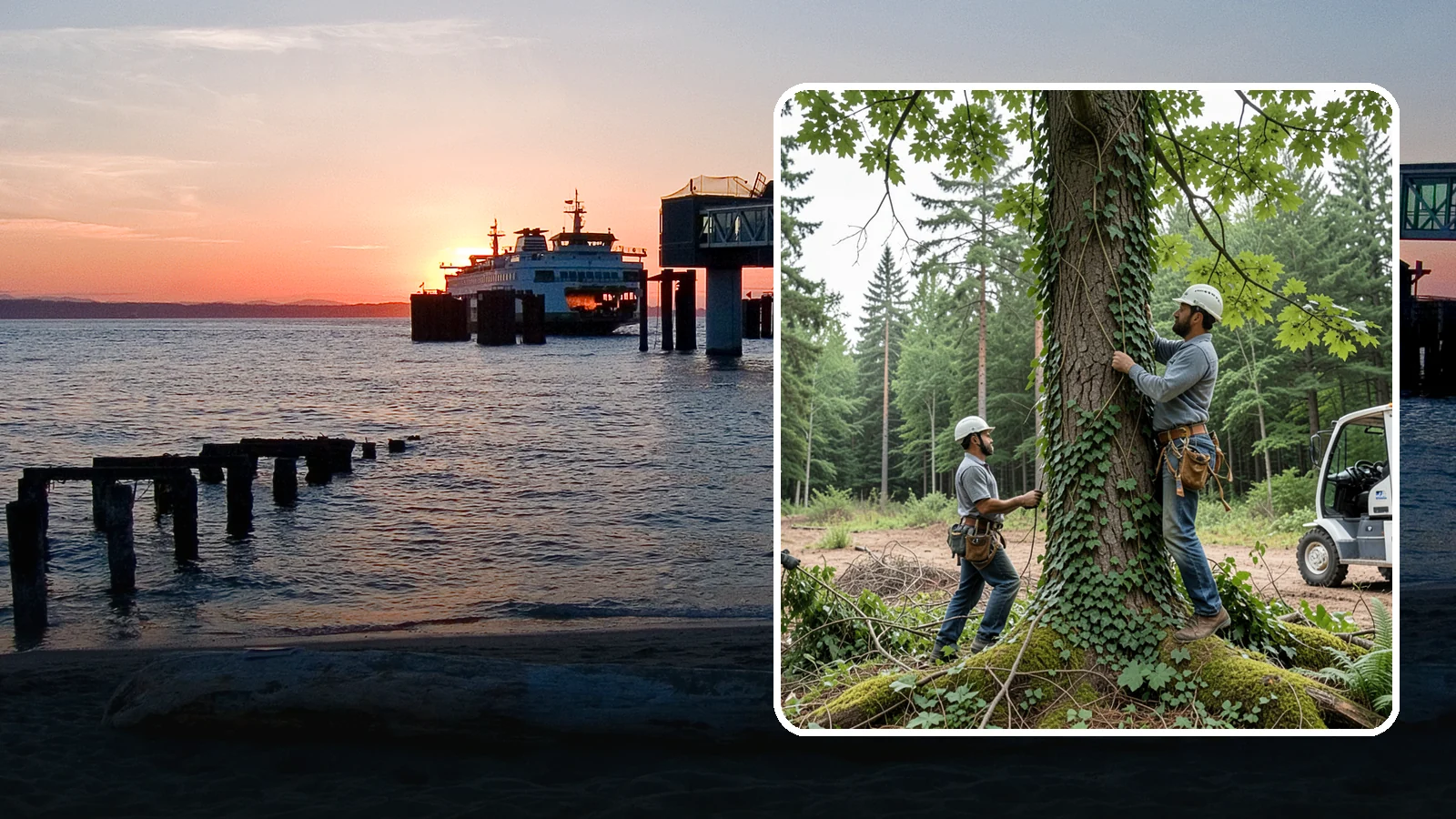 Ivy removal from trees in Edmonds, Snohomish County, WA - The removal of ivy and climbing vines from trees.