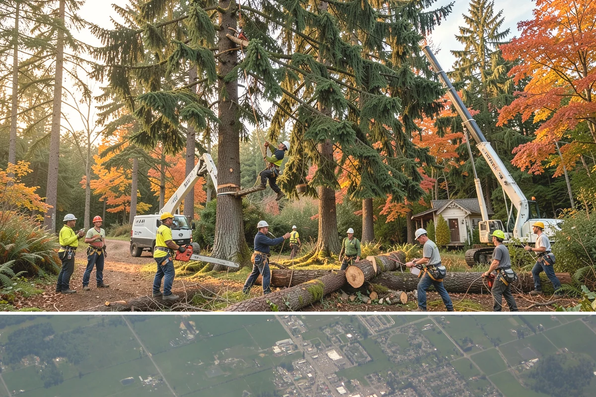 Ivy removal from trees in Enumclaw, King County, WA - This work can be performed year-round in the Puget Sound climate but may require extra caution during wet seasons to prevent soil...