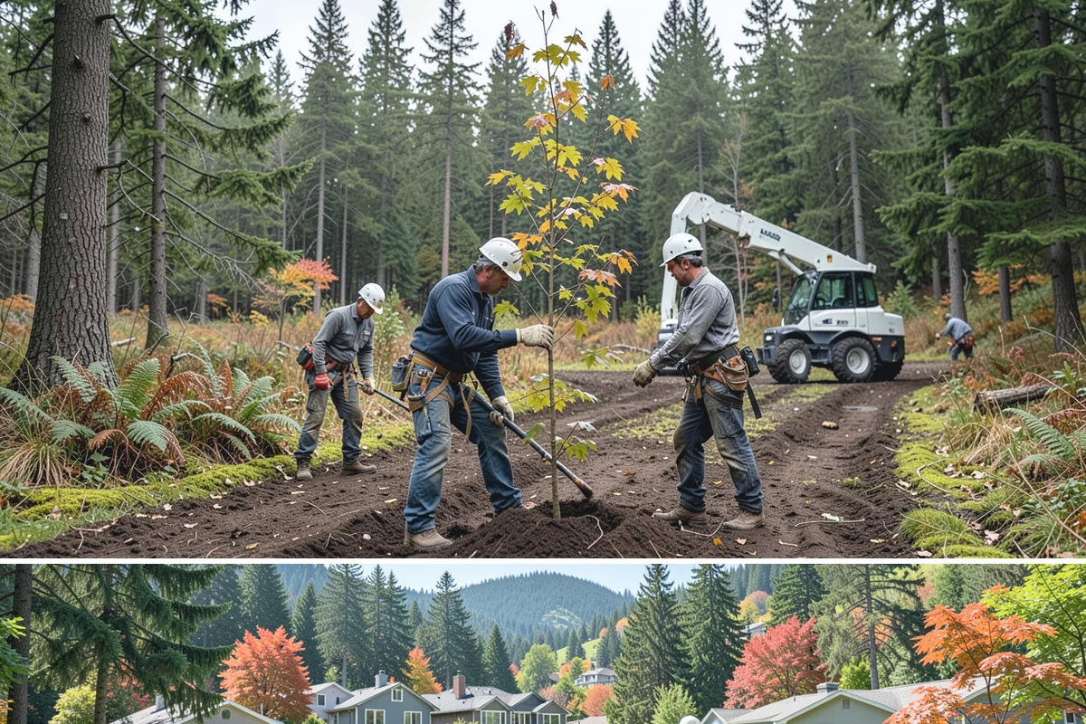 Ivy removal from trees in Fircrest, Pierce County, WA - This work can be performed year-round in the Puget Sound climate but may require extra caution during wet seasons to prevent soil...
