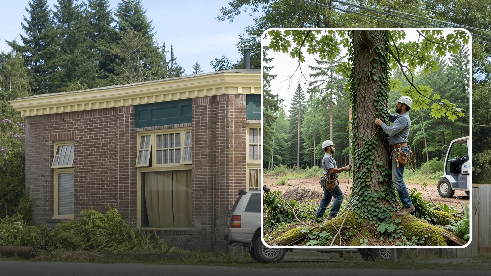 Ivy removal from trees in Hamilton, Skagit County, WA - The removal of ivy and climbing vines from trees.