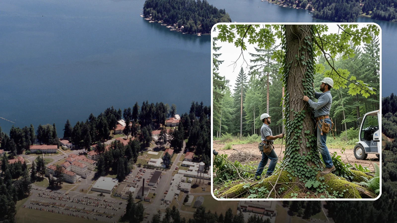 Ivy removal from trees in Lakewood, Pierce County, WA - The removal of ivy and climbing vines from trees.
