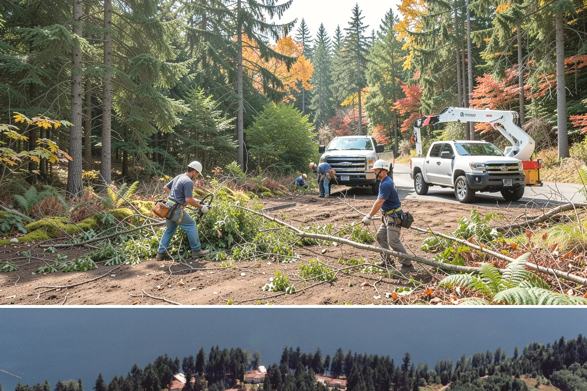 Ivy removal from trees in Lakewood, Pierce County, WA - This work can be performed year-round in the Puget Sound climate but may require extra caution during wet seasons to prevent soil...