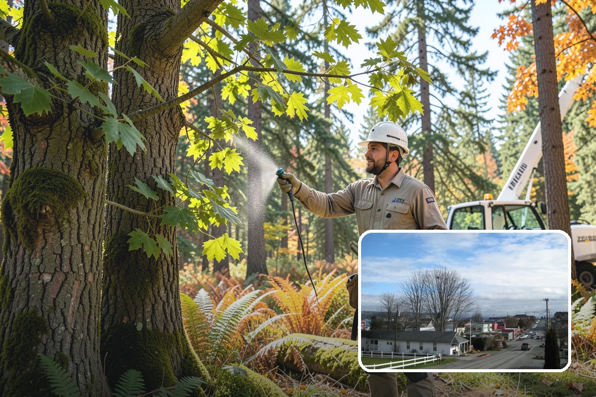 Ivy removal from trees in Langley, Island County, WA - Supports long-term tree health and stability