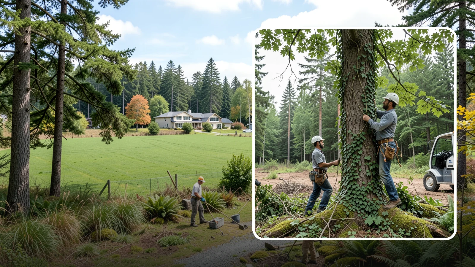 Ivy removal from trees in Lyman, Skagit County, WA - The removal of ivy and climbing vines from trees.