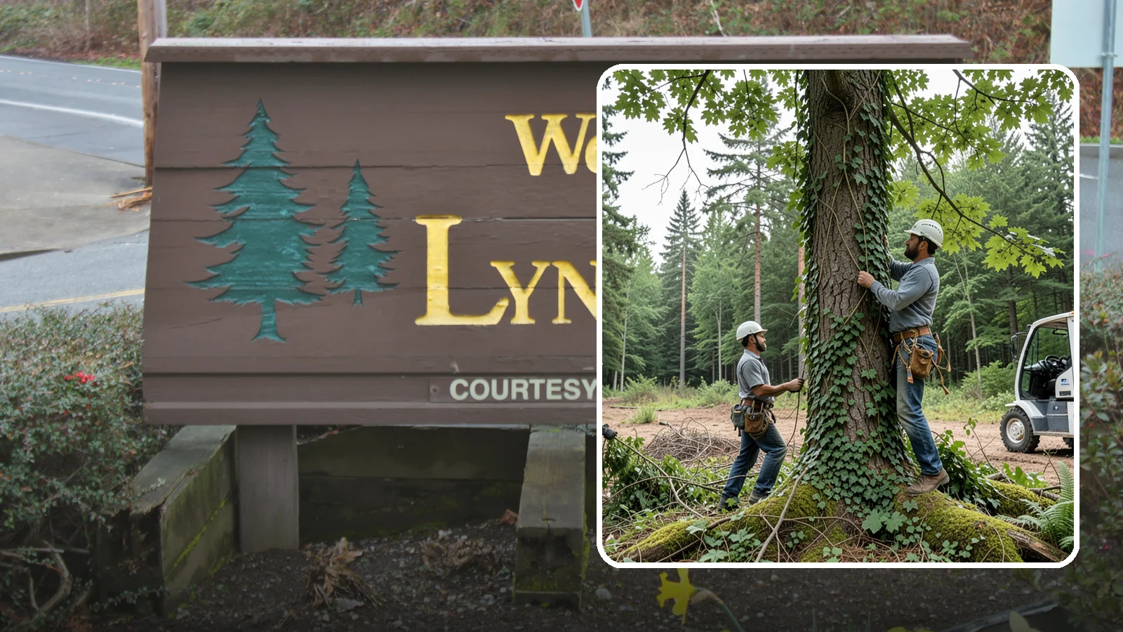 Ivy removal from trees in Lynnwood, Snohomish County, WA - The removal of ivy and climbing vines from trees.