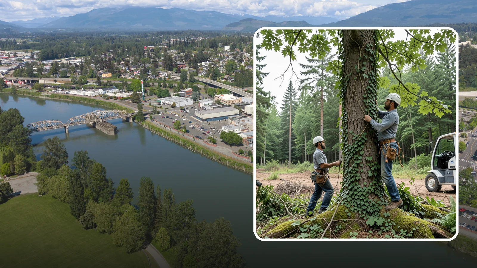 Ivy removal from trees in Mount Vernon, Skagit County, WA - The removal of ivy and climbing vines from trees.