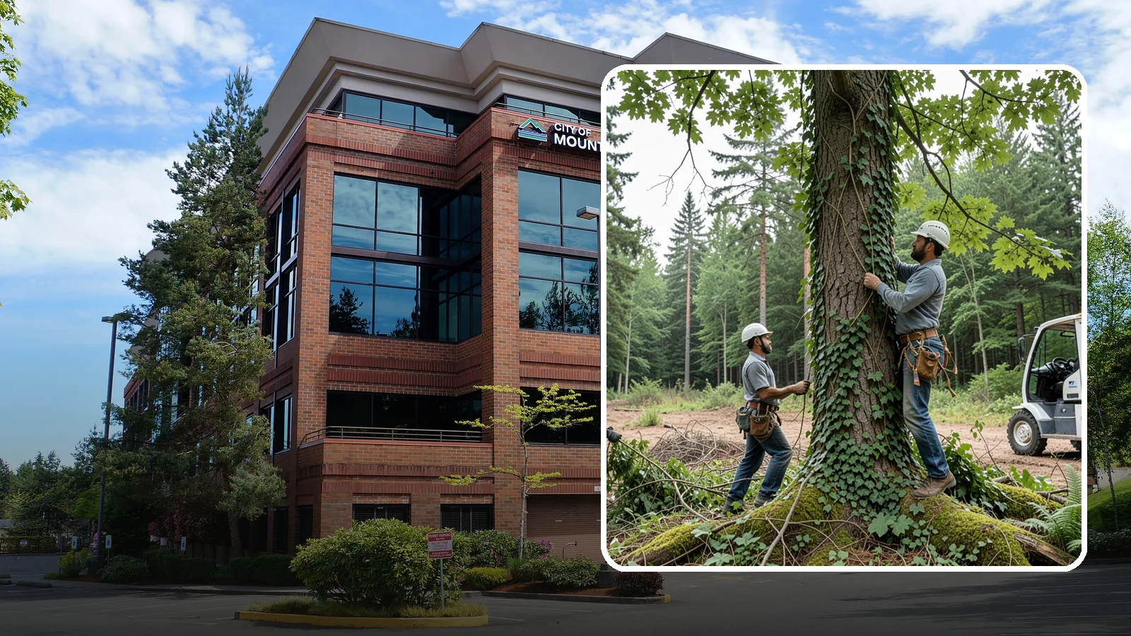 Ivy removal from trees in Mountlake Terrace, Snohomish County, WA - The removal of ivy and climbing vines from trees.