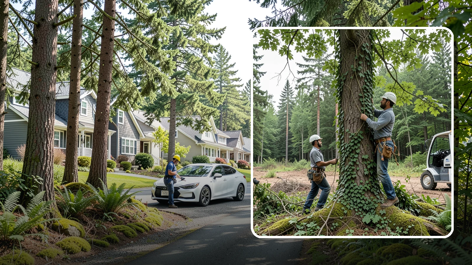 Ivy removal from trees in Normandy Park, King County, WA - The removal of ivy and climbing vines from trees.