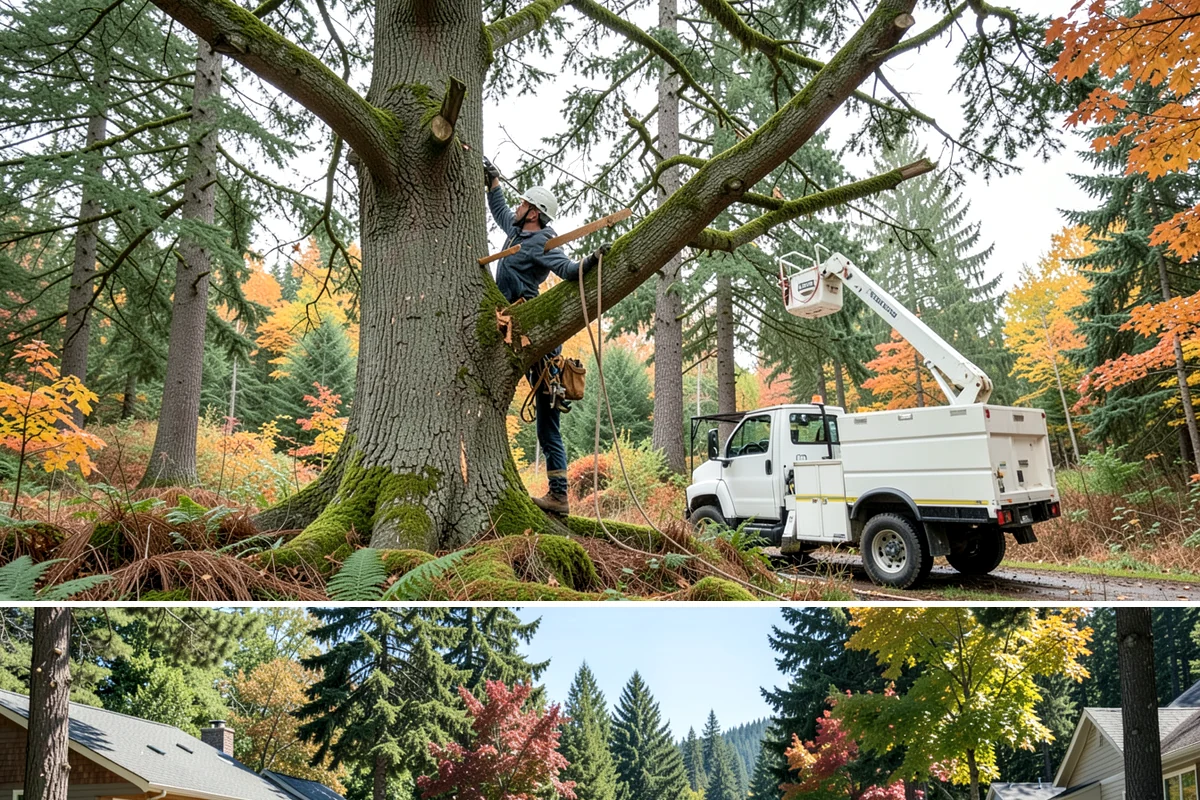Ivy removal from trees in Orting, Pierce County, WA - This work can be performed year-round in the Puget Sound climate but may require extra caution during wet seasons to prevent soil...